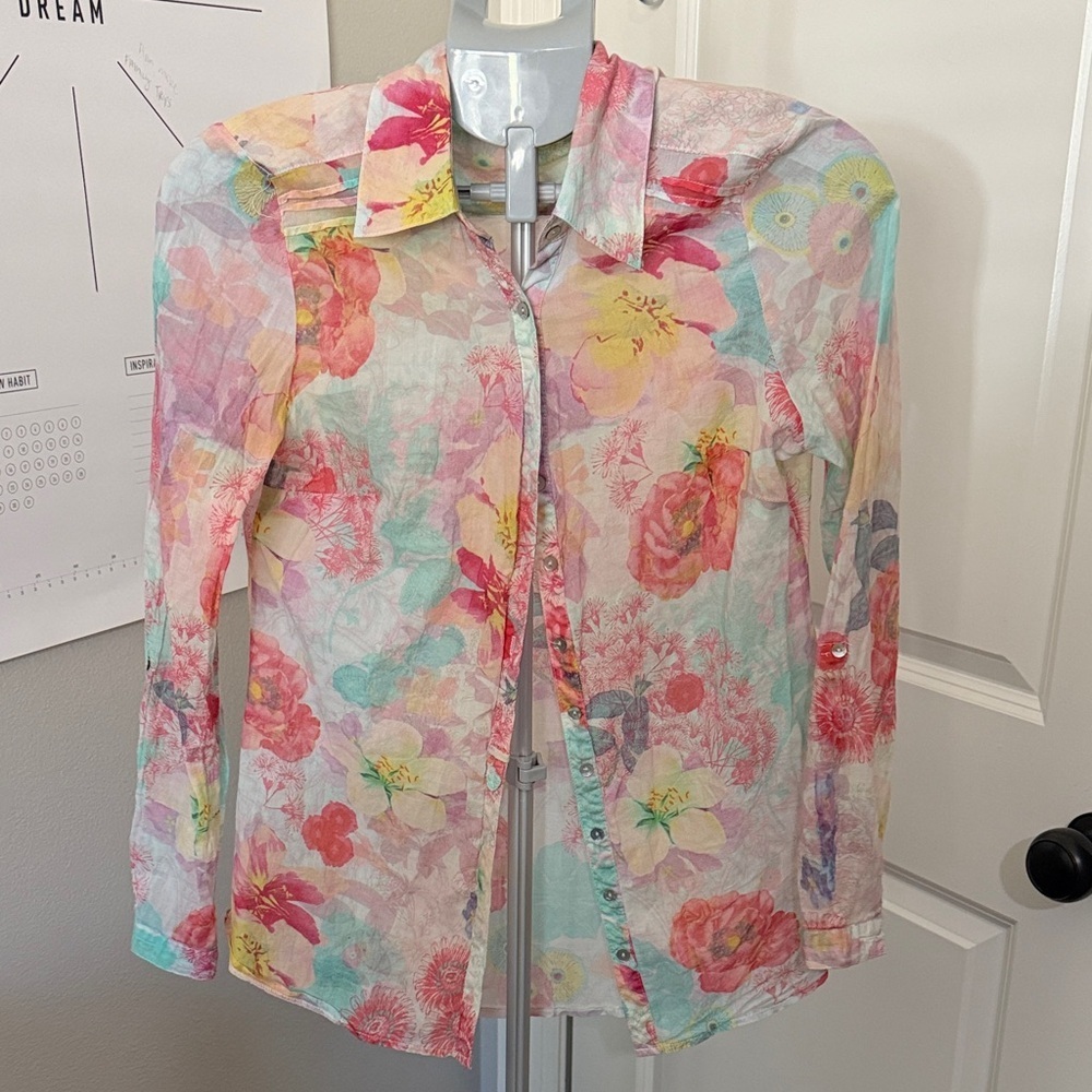 Floral Pastel Button Down Shirt